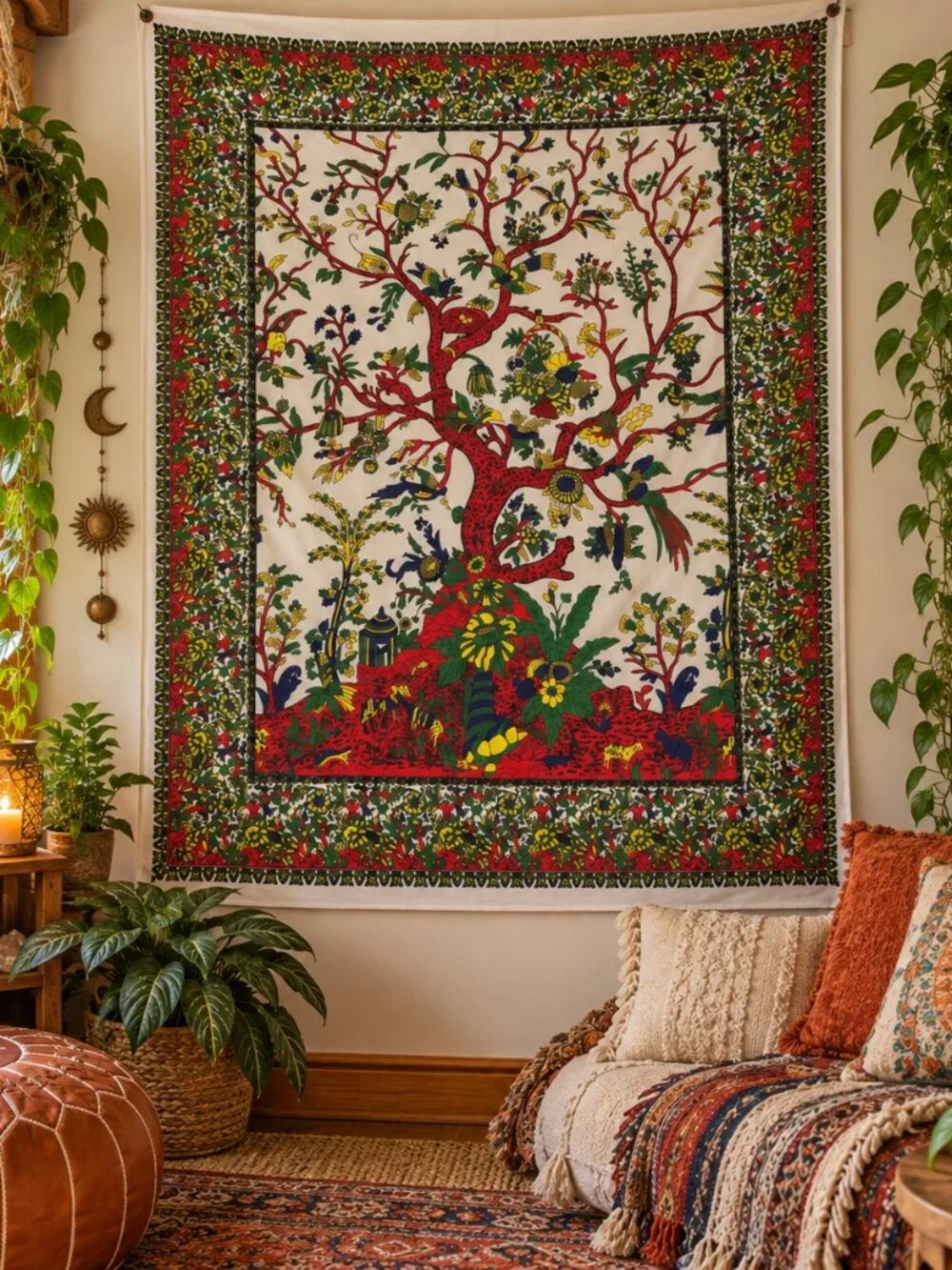 NWT Cotton Tree of Life Tapestry